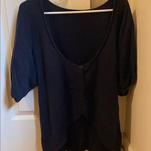 Black top deep rounded neck